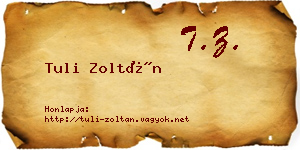 Tuli Zoltán névjegykártya