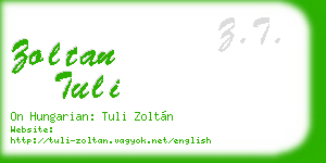 zoltan tuli business card